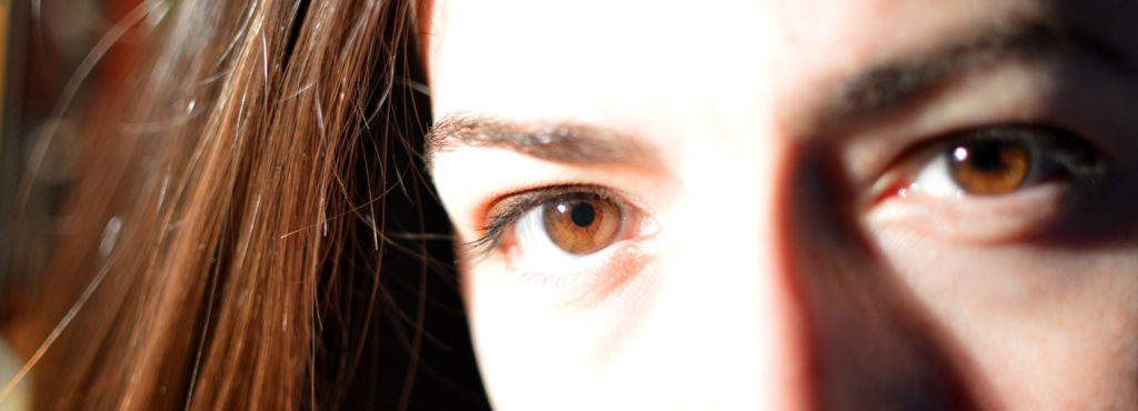 eyes of a woman in a letterbox frame