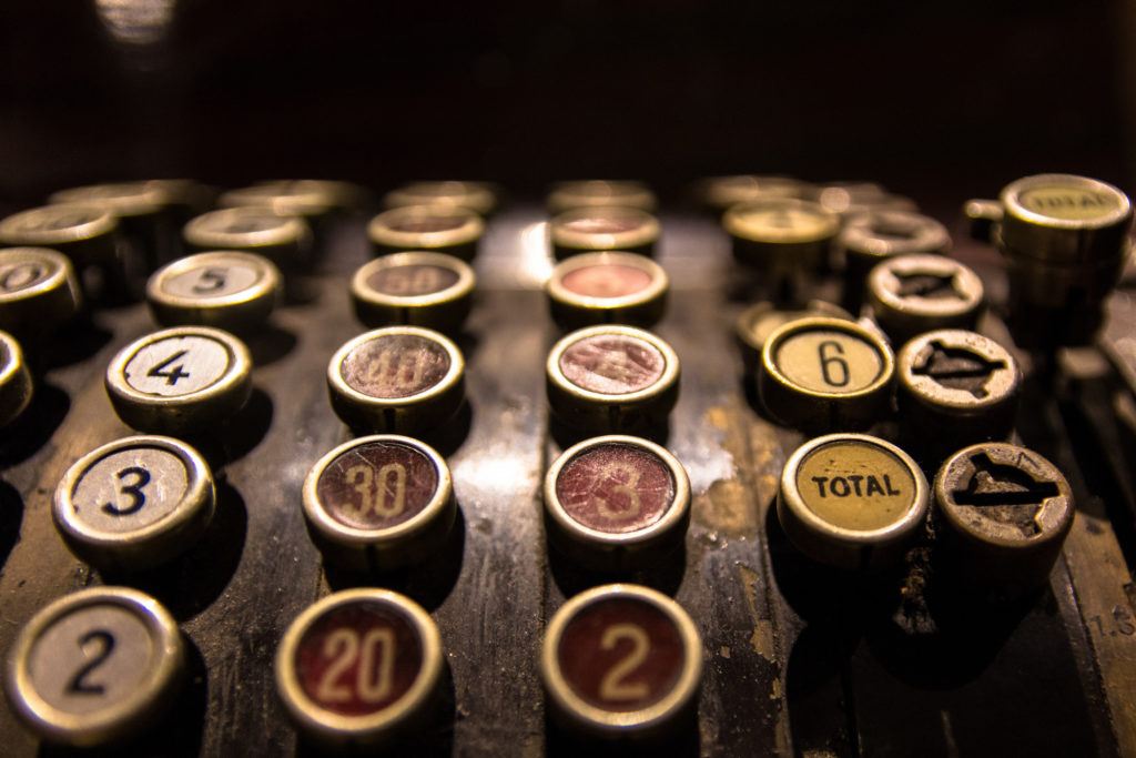keys of sub-cash register